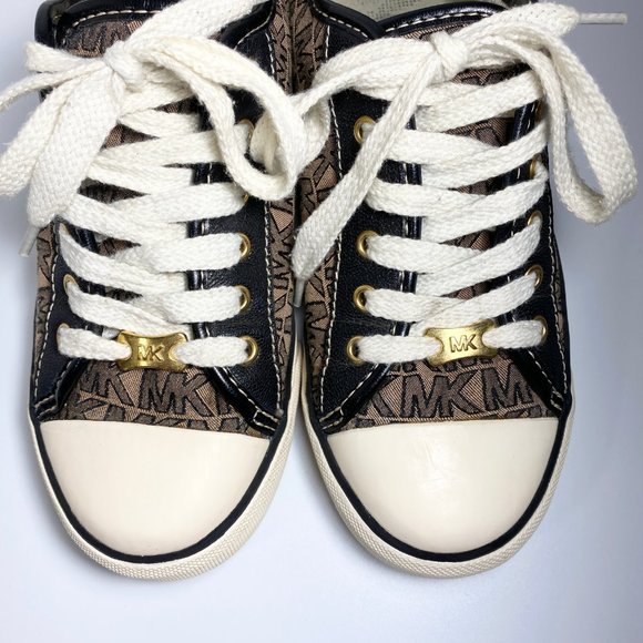 Michael Kors MK logo Leather & Jacquard Cap Toe City Sneaker - Picture 10 of 10